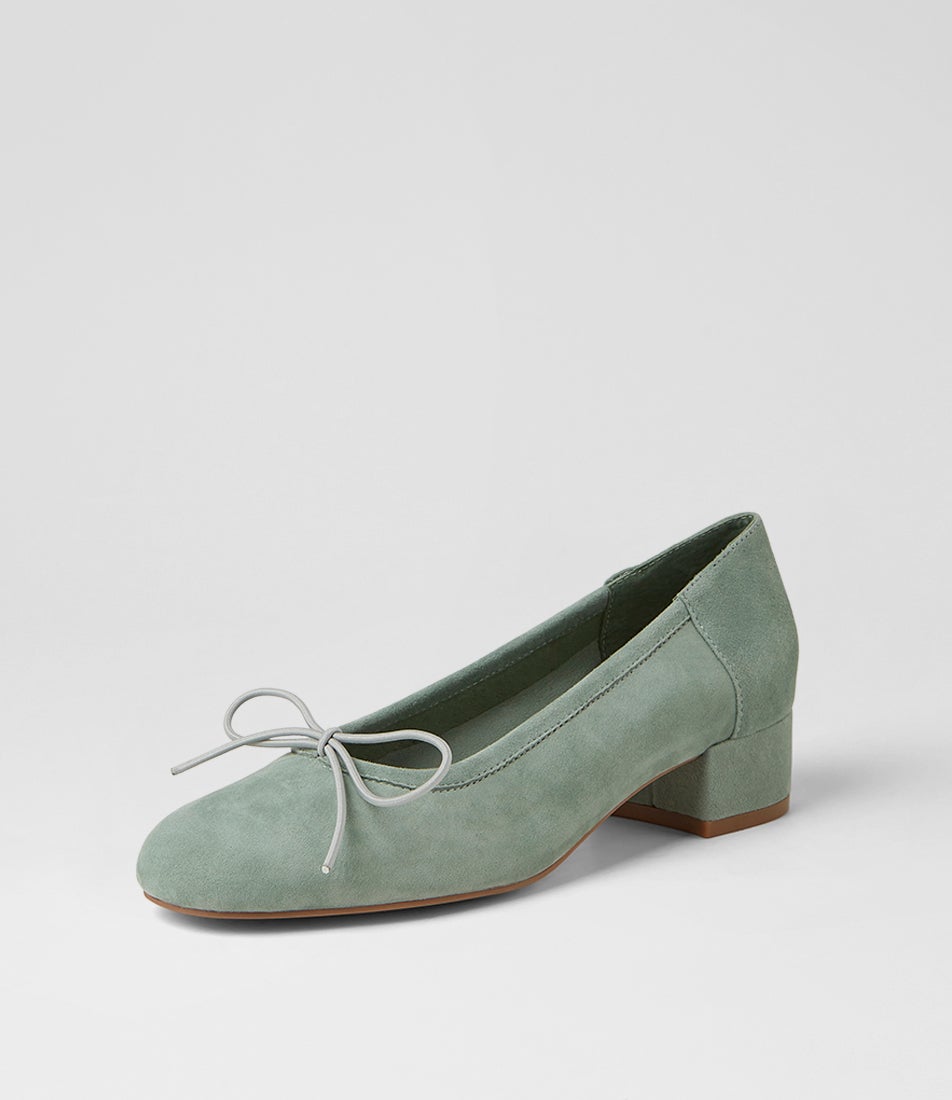 Jeahe Seafoam Suede Heels