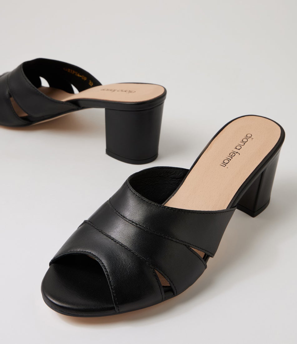 Gripsa Black Leather Sandals
