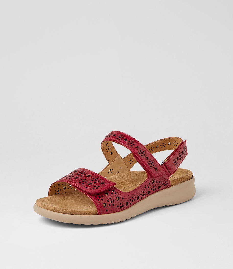 Belon Xw Dark Red Almond Leather Sandals