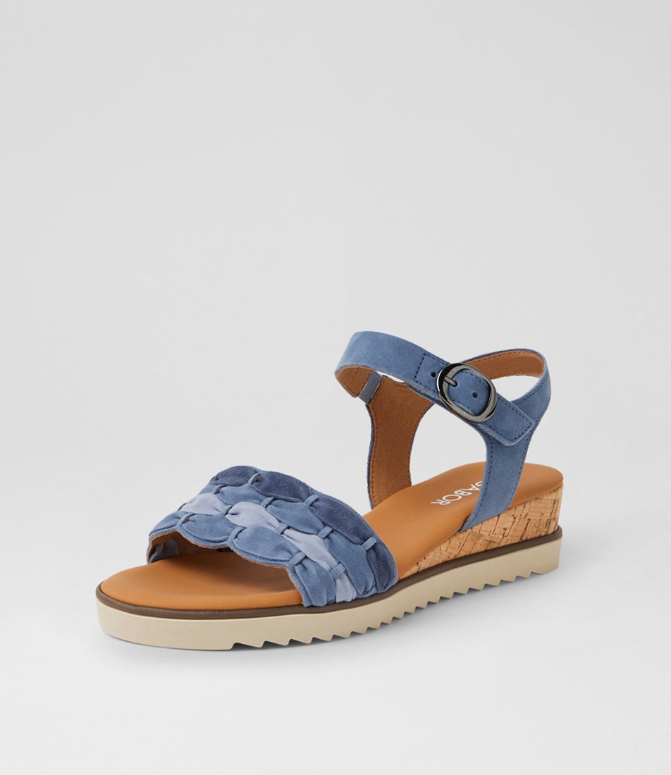 Belani Blue Suede Multi Sandals