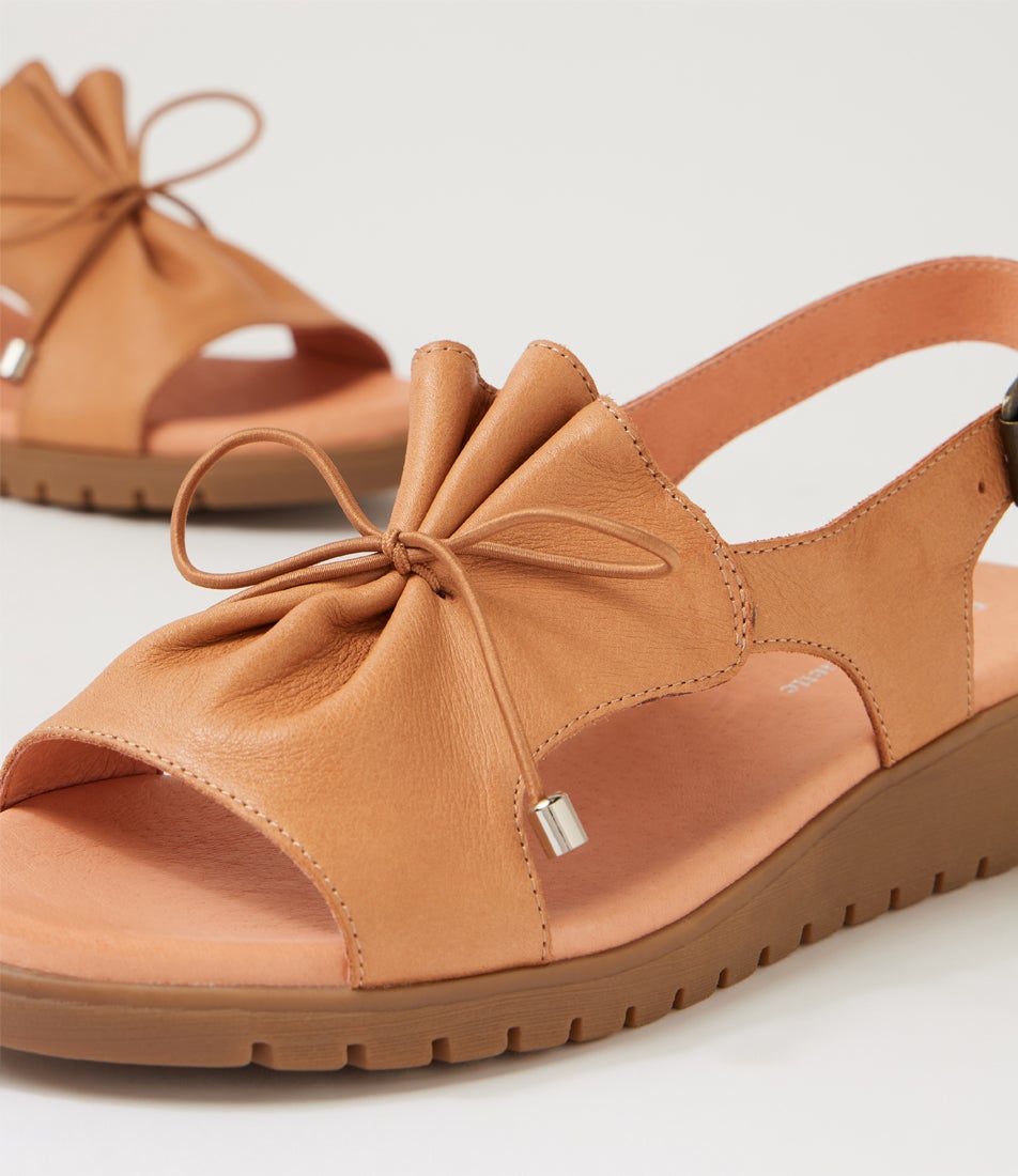 Malika Dark Tan Light Choc Leather Sandals Malika Dark Tan Light Choc Leather Sandals