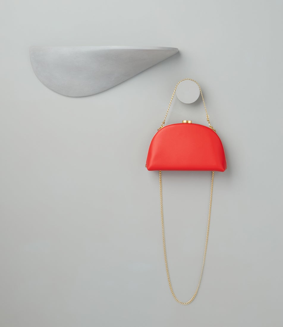 Celeste Curved Red Clutch