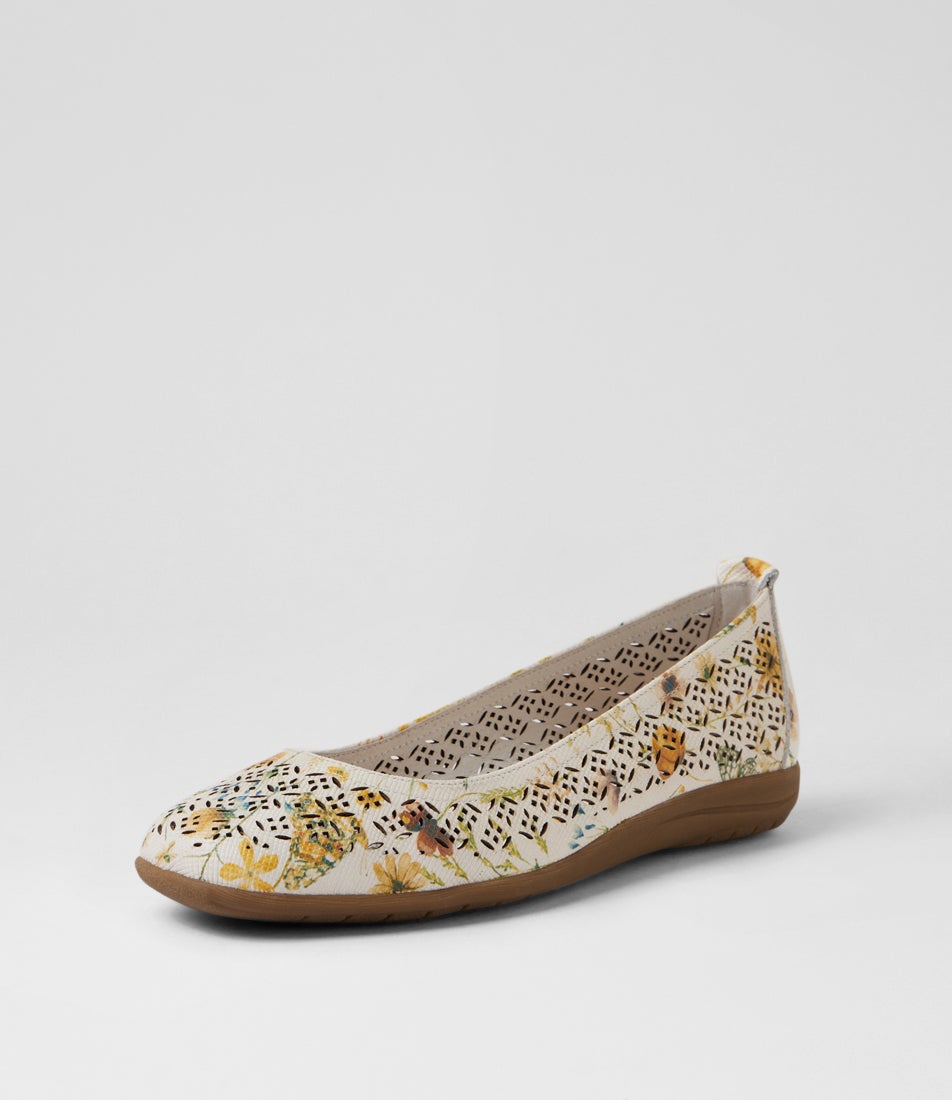 Carlinas Butterfly Multi Leather Flat Shoes