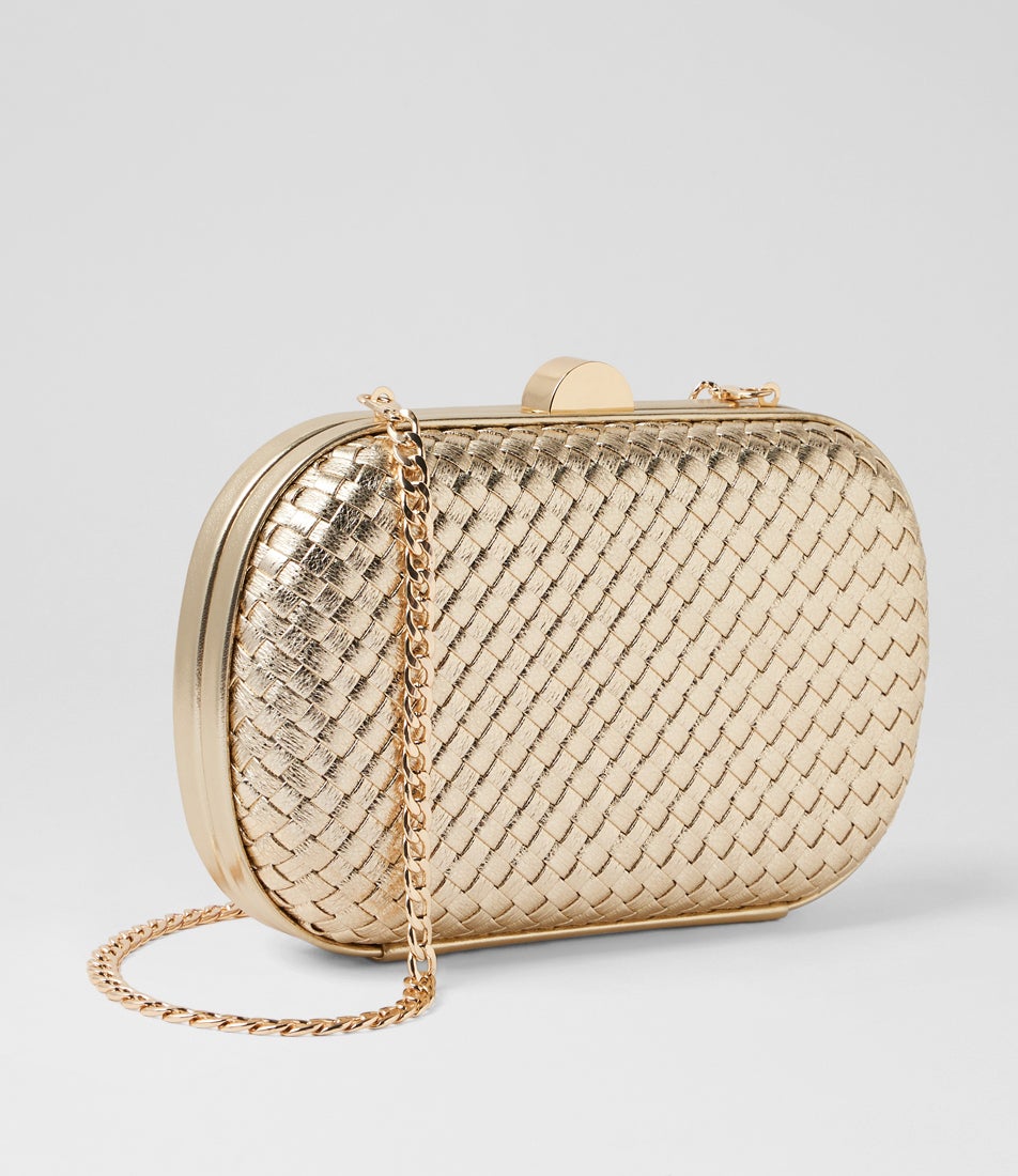 Ella Woven Gold Clutch