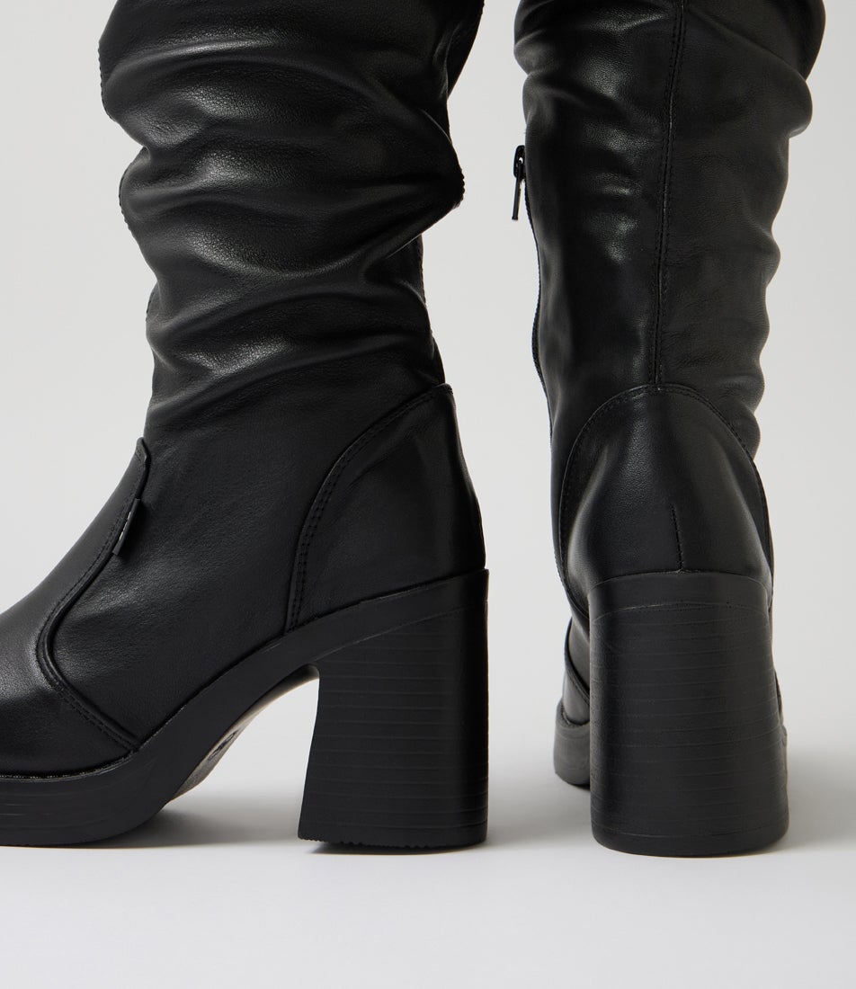Fargo Black Leather Calf Boots Fargo Black Leather Calf Boots