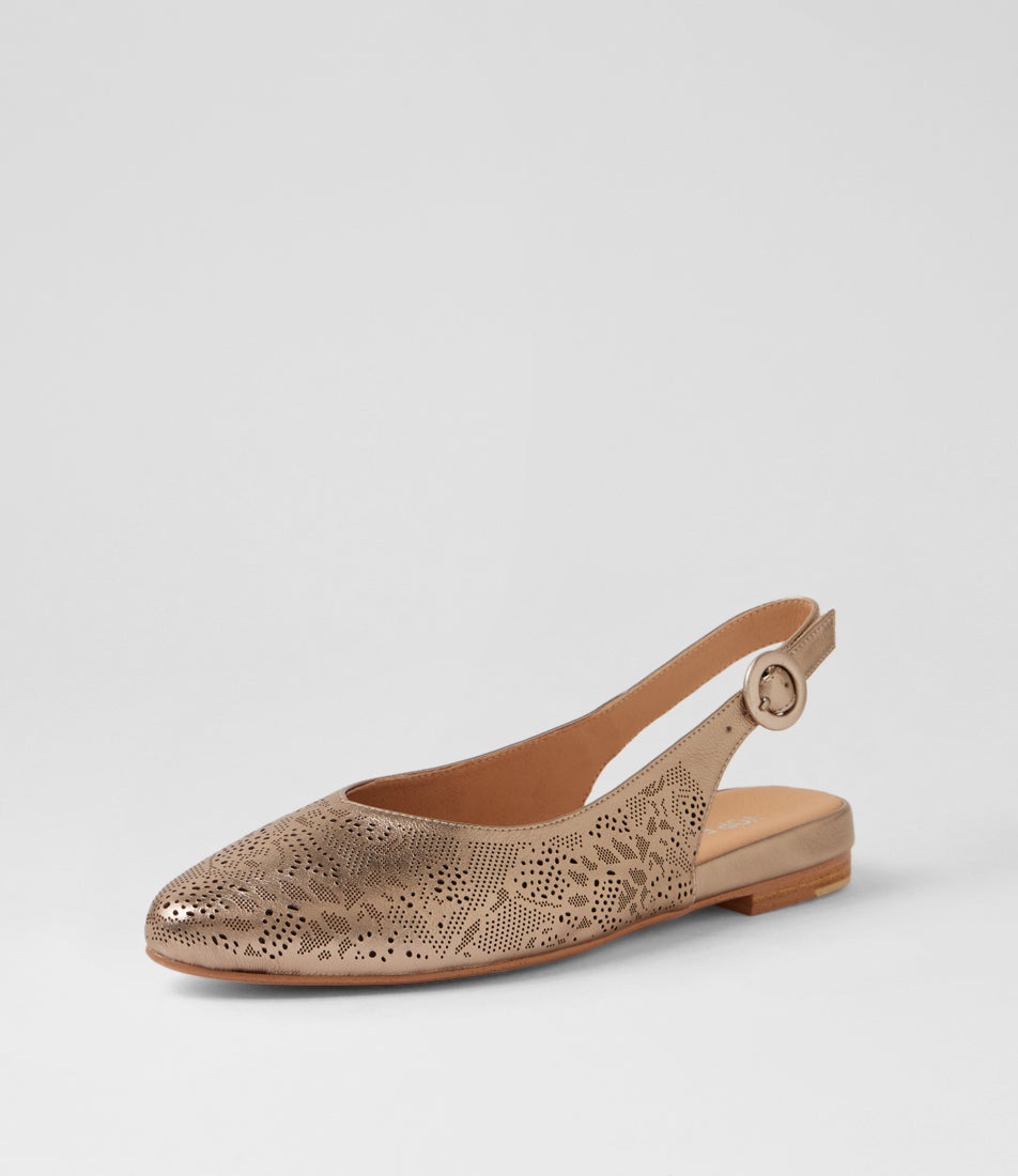 Falo Champagne Leather Slingbacks