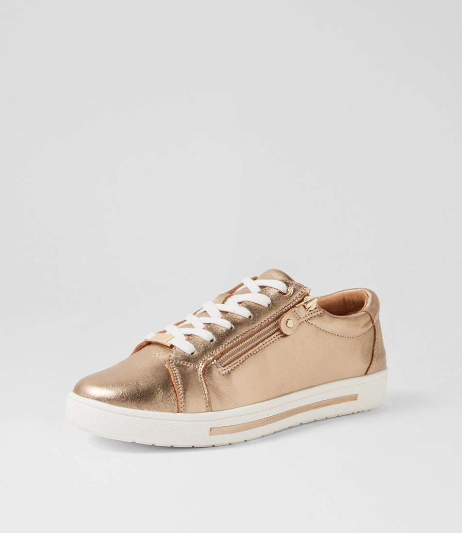 Evone Champagne Leather Sneakers