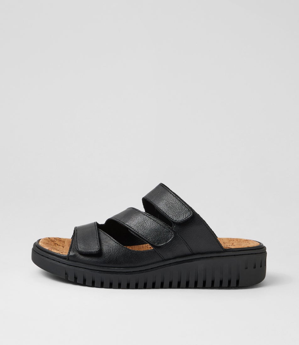 Idash Black Leather Sandals