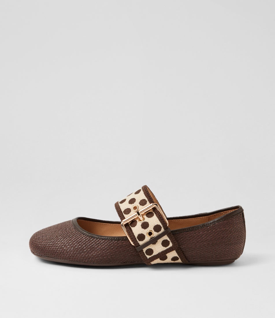 Betsa Choc Natural Multi Mary Janes