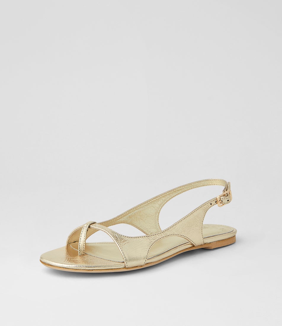 Doew Gold Foil Leather Sandals