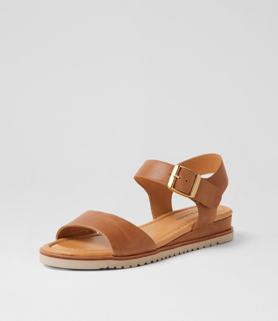 Freiasa Tan Almond Leather Sandals