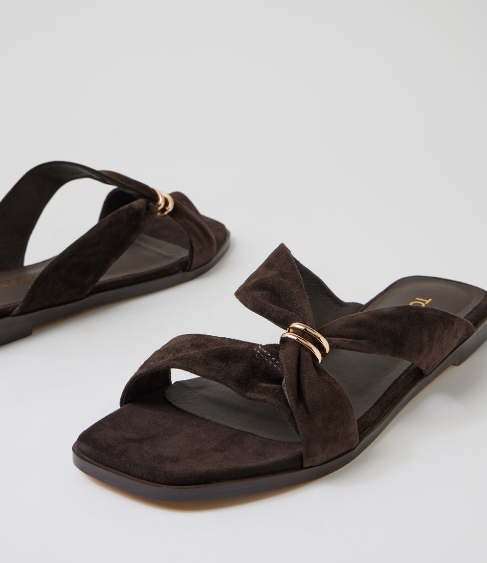 Lalori Choc Suede Slides