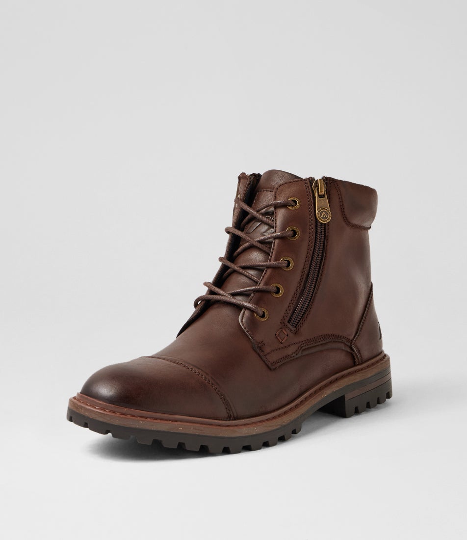 Gasp Chestnut Leather Lace Up Boots Gasp Chestnut Leather Lace Up Boots
