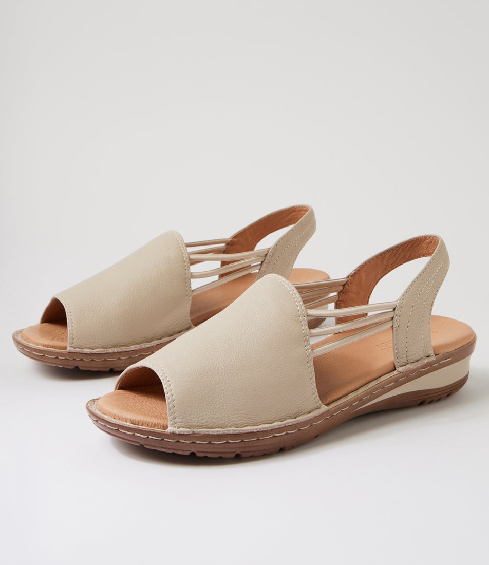 Barrina Almond Leather Wedges Barrina Almond Leather Wedges