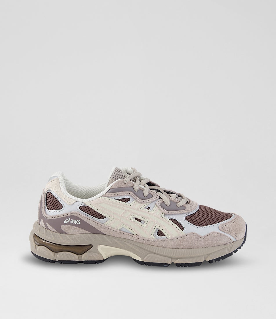 Gel Nyc Youth Cocoa Powder Cream Suede Lace Up Sneakers