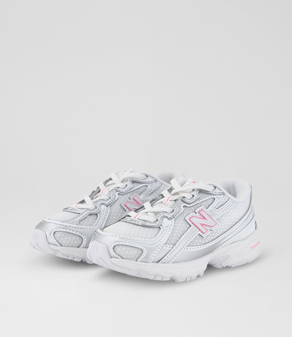 740 Toddler Silver Metallic Signal Pink Mesh Sneakers