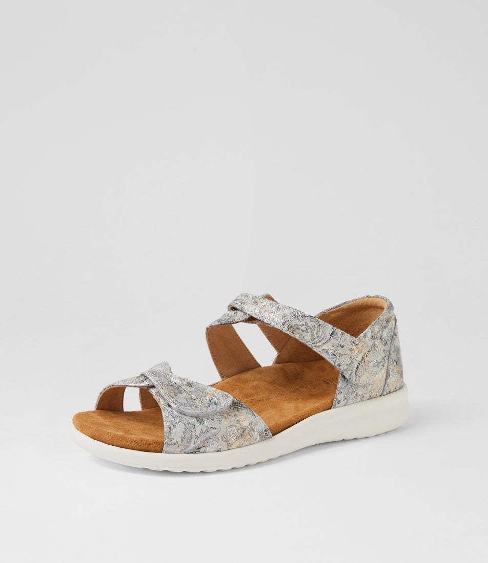 Bazra Xw Silver Fireworks Leather Sandals