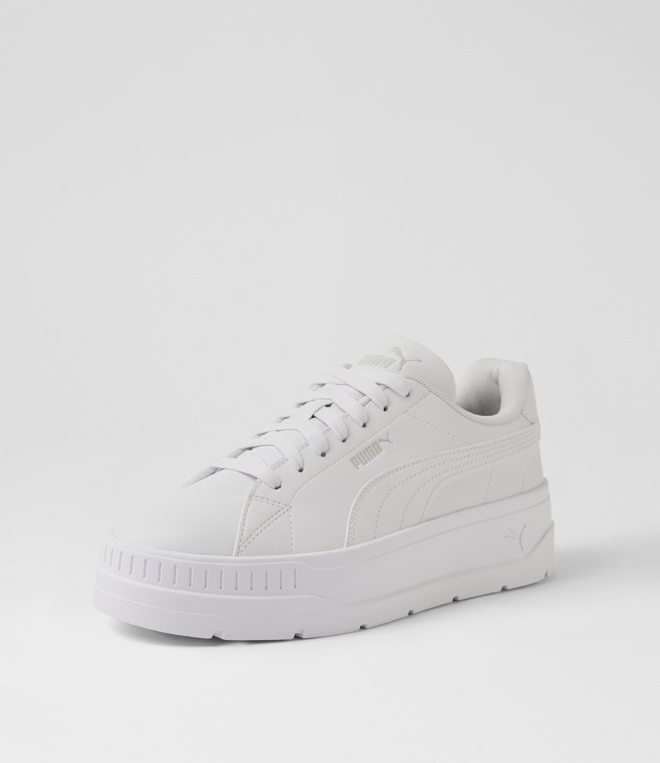 Karmen Classic White White Grey Lace Up Sneakers Karmen Classic White White Grey Lace Up Sneakers