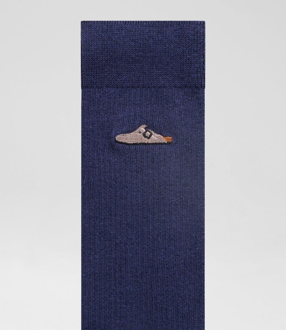 New Navy Ribbed Cotton Socks