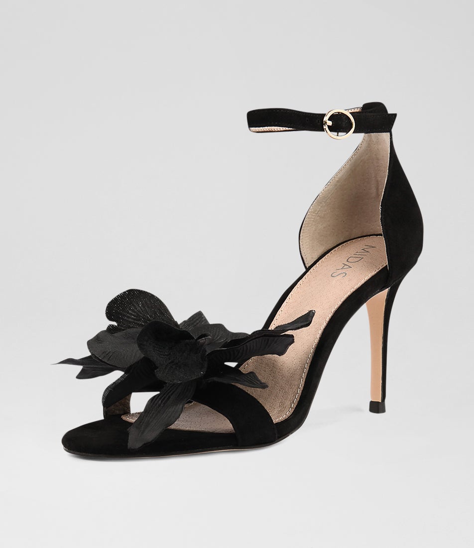 Dynamite Black Suede Sandals