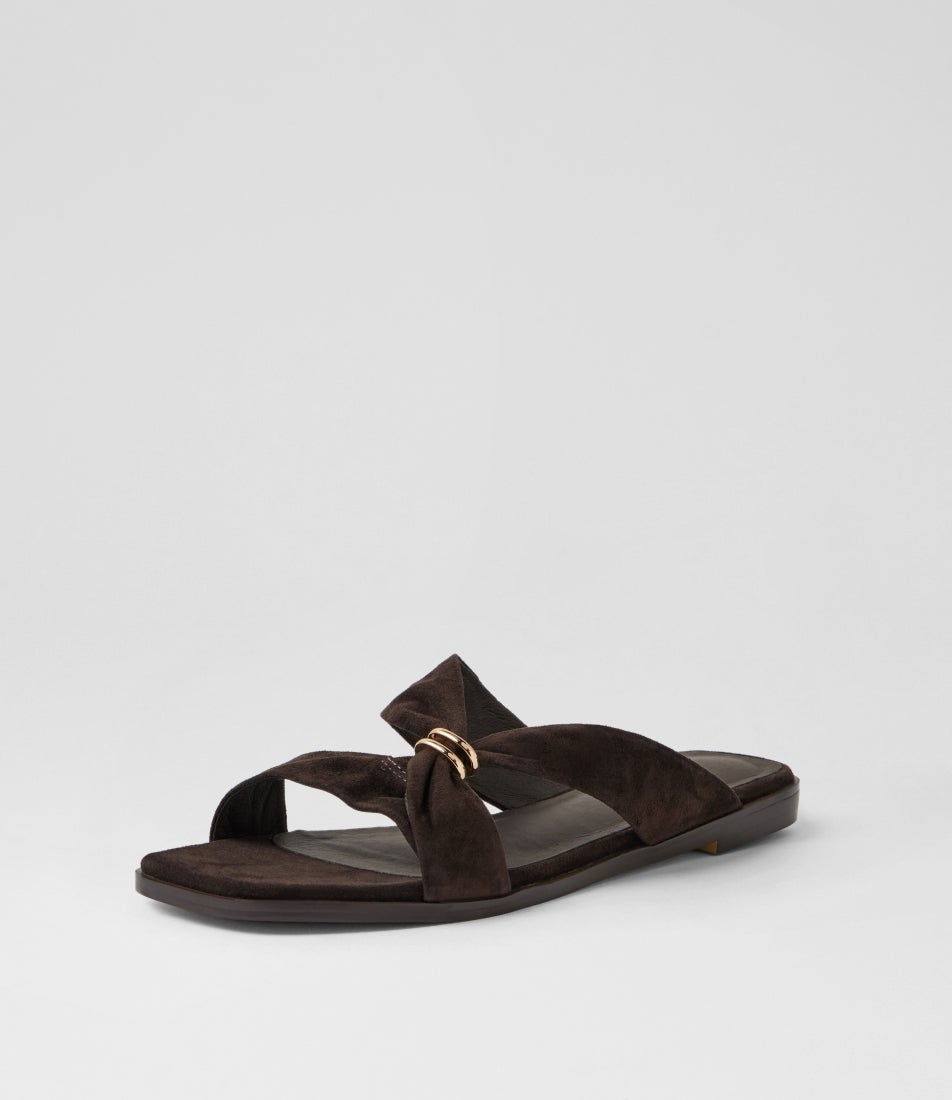 Lalori Choc Suede Slides