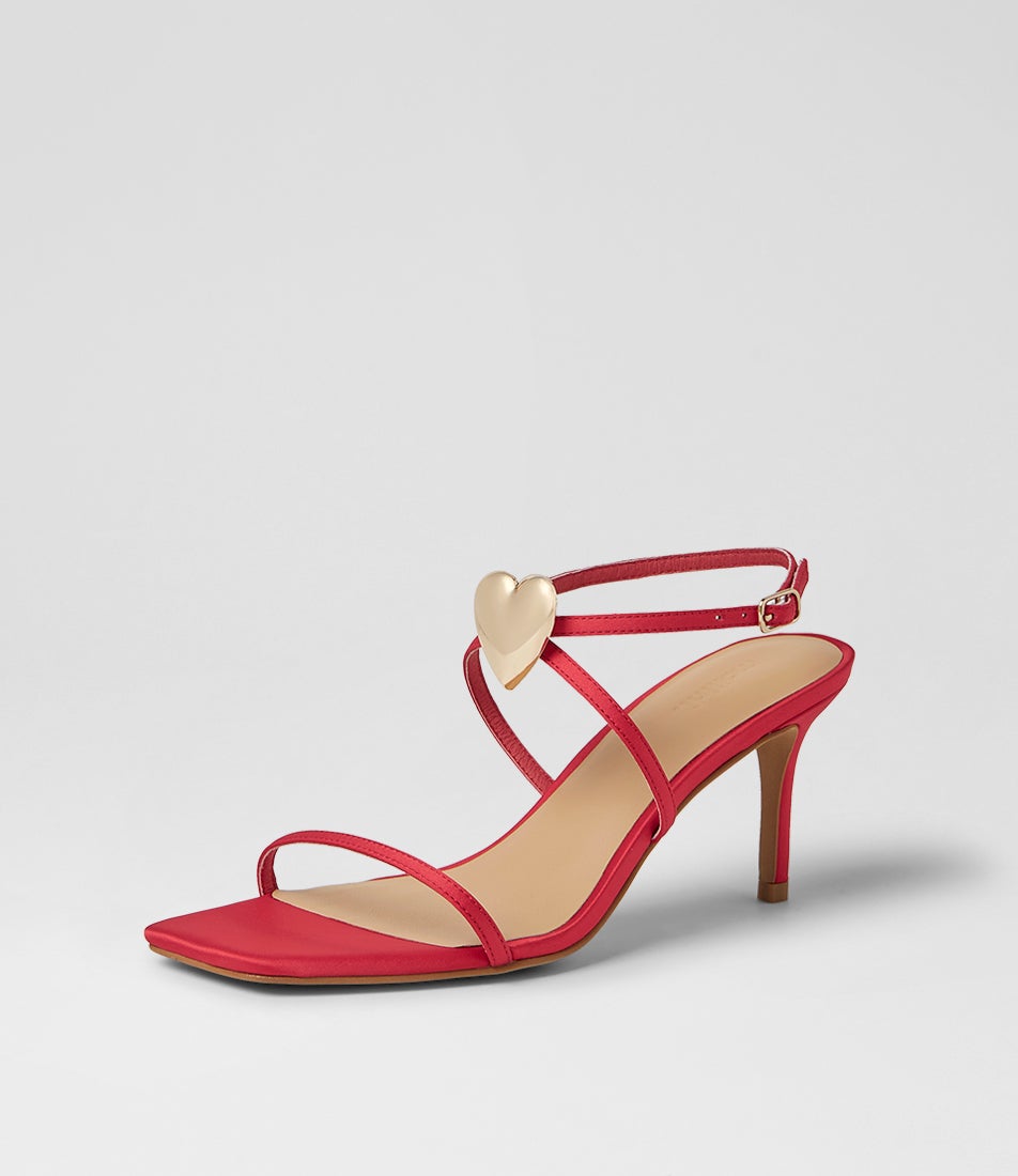 Piety Red Satin Sandals