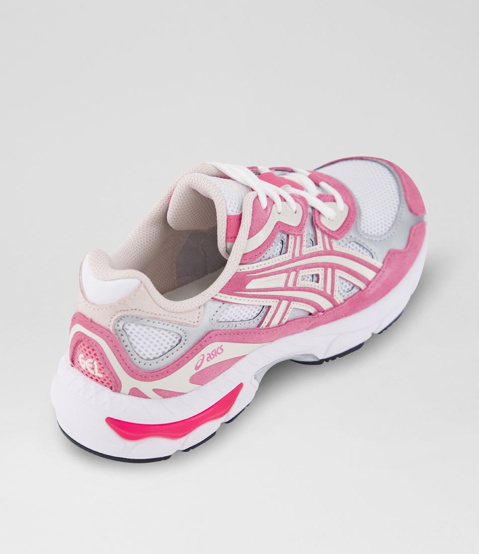Gel Nyc Youth White Pink Cloud Suede Sneakers
