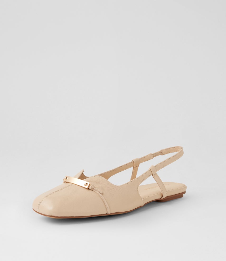 Valyn Vanilla Leather Slingbacks