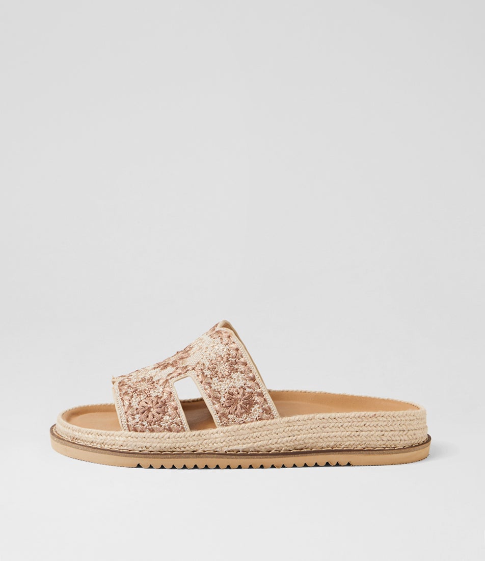 Jintale Natural Embroidery Fabric Slides