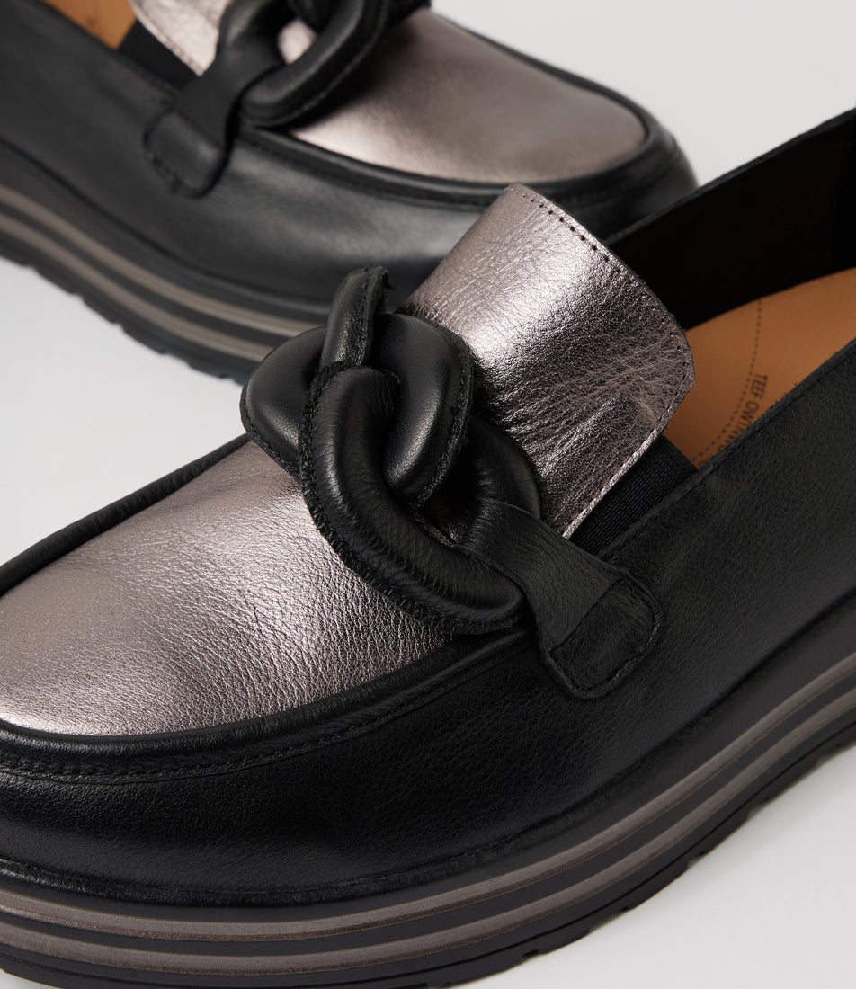Vyrons Xf Black Pewter Leather Sneakers