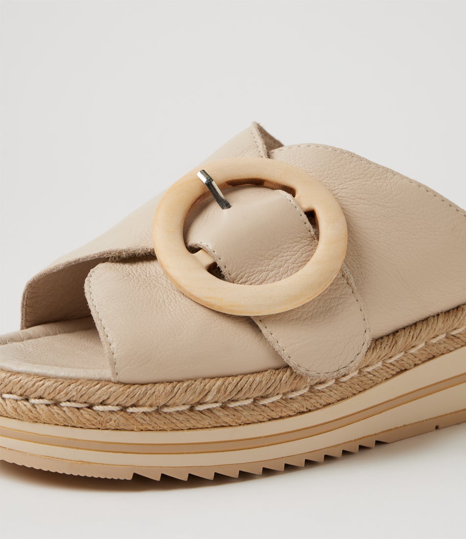 Antigone Vanilla Leather Slides