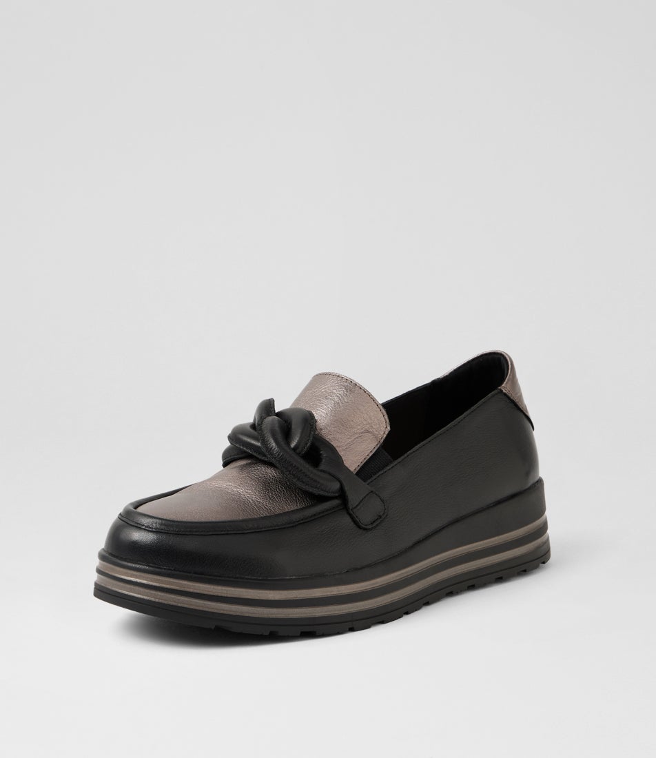 Vyrons Xf Black Pewter Leather Sneakers