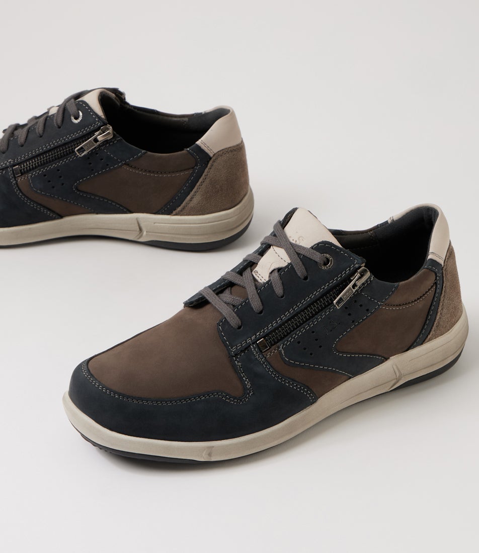 Enrico 20 Asphalt Multi Nubuck Leather Lace Up Flats