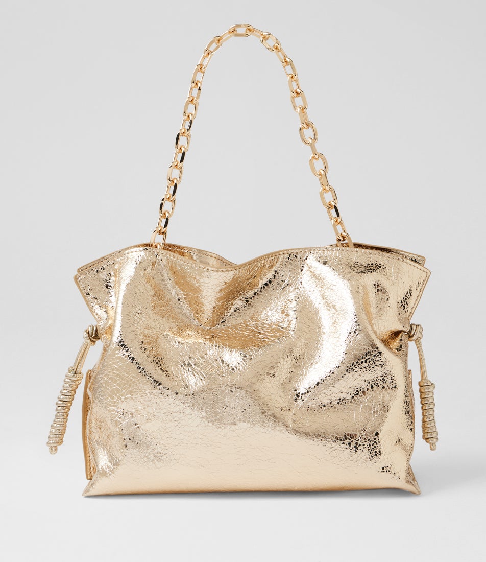 Della Gold Chain Leather Handbag