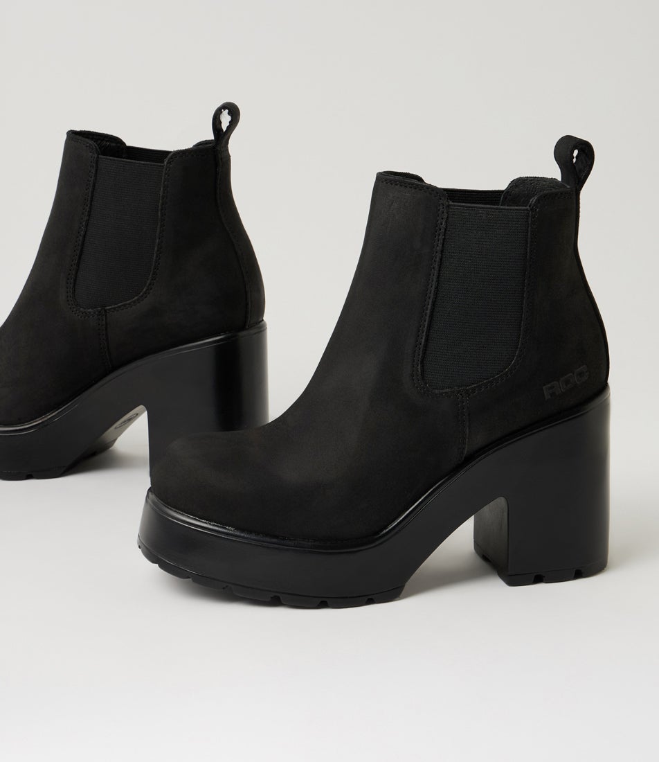 Mantra Black Buff Leather Ankle Boots Mantra Black Buff Leather Ankle Boots
