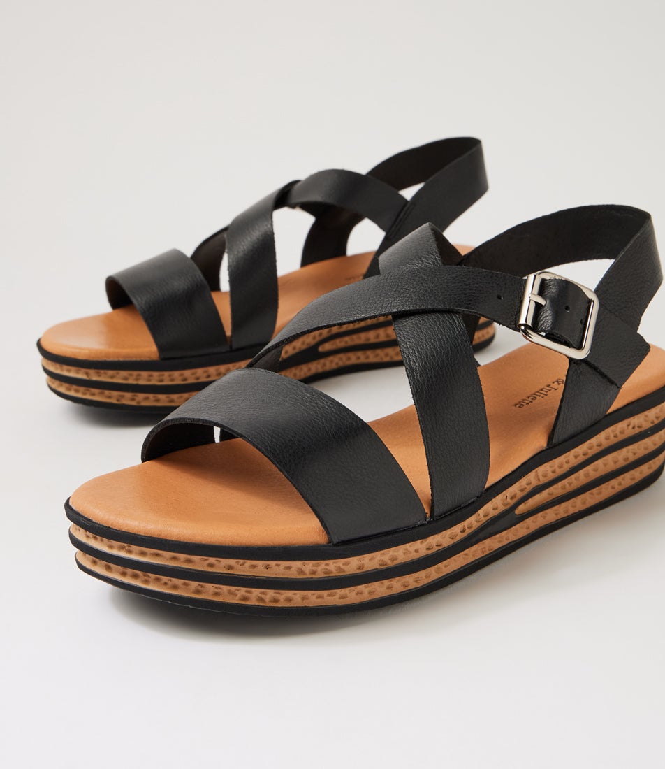 Criver Black Leather Sandals