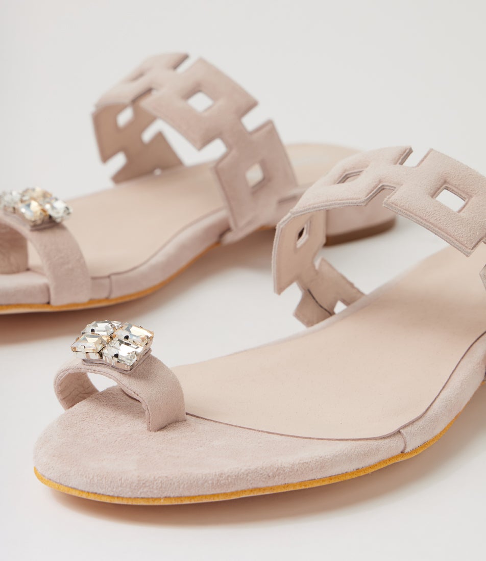 Loverlie Nude Suede Sandals