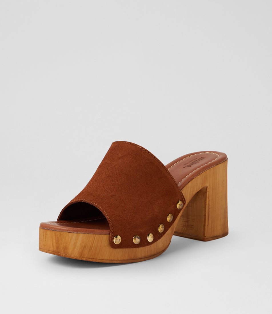 Harmoni Brown Suede Platform Sandals