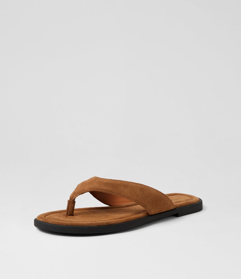 Zaida Dark Sand Suede Thongs