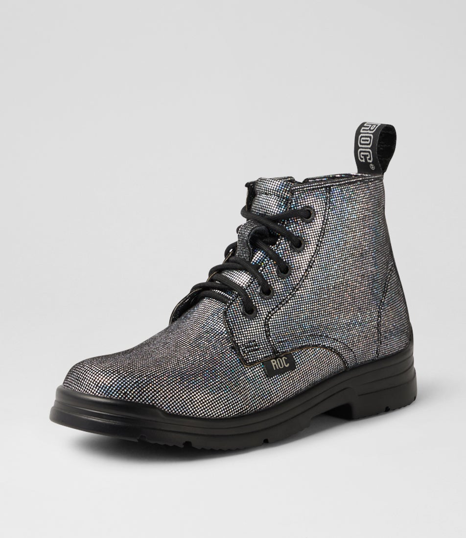 Raff Youth Pewter Metallic Ankle Boots