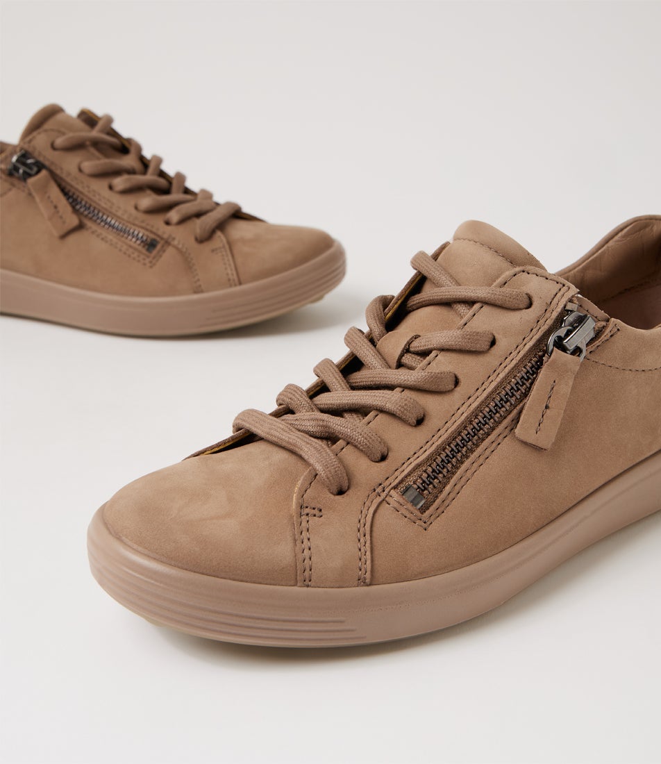 Soft 7 Zip W Taupe Leather Sneakers