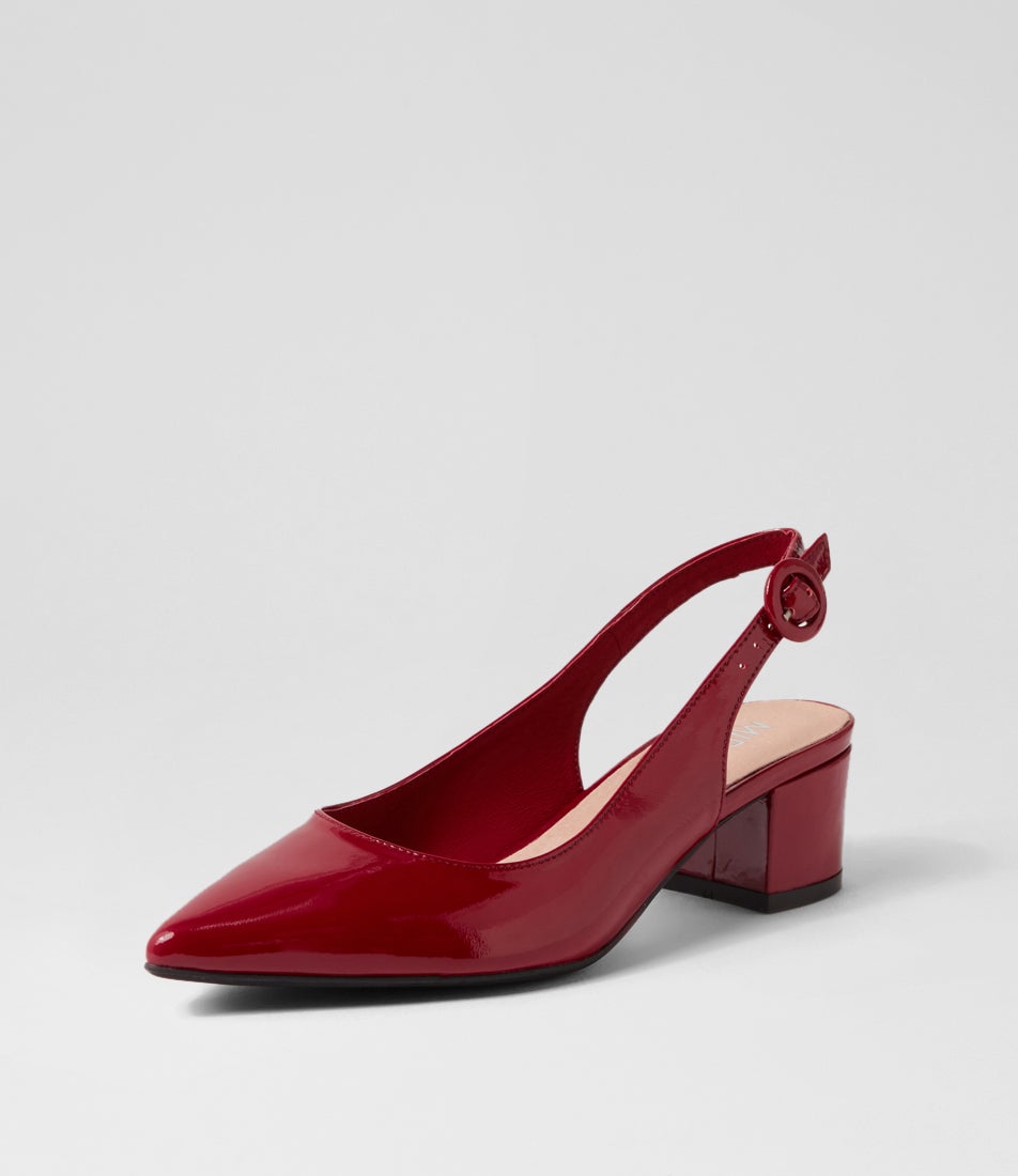 Amali Dark Red Patent Leather Pump Heels