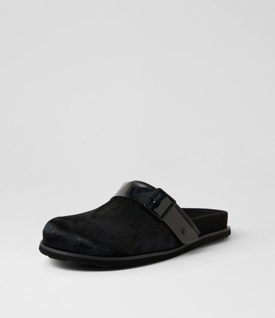 Mills Black Pony Mules