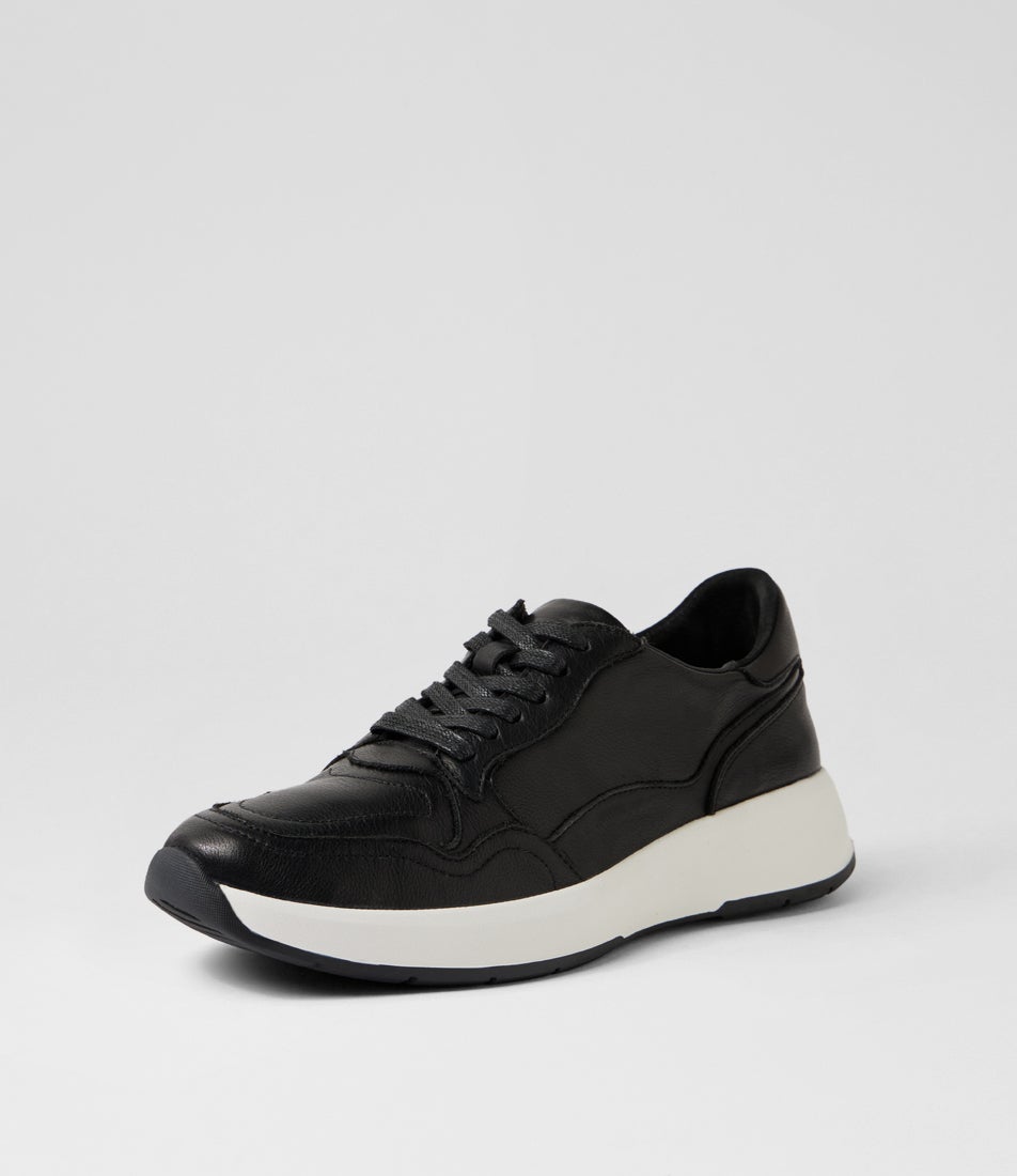 Tru Pro Black Leather Sneakers