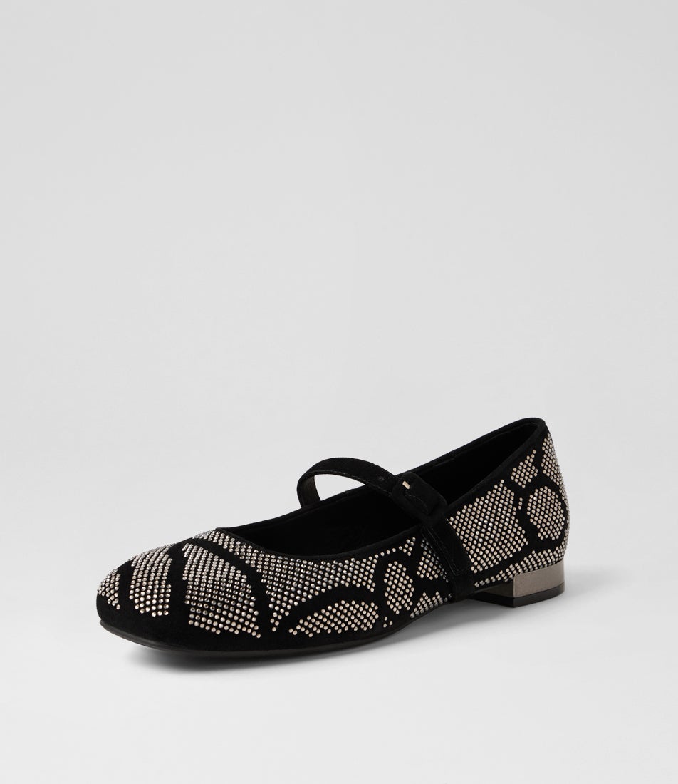 Frier Black Suede Mary Janes
