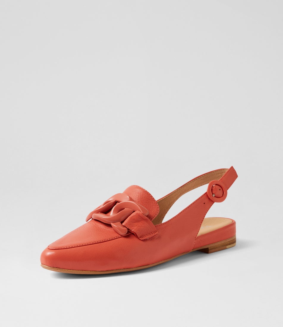 Favillas Burnt Orange Leather Slingbacks
