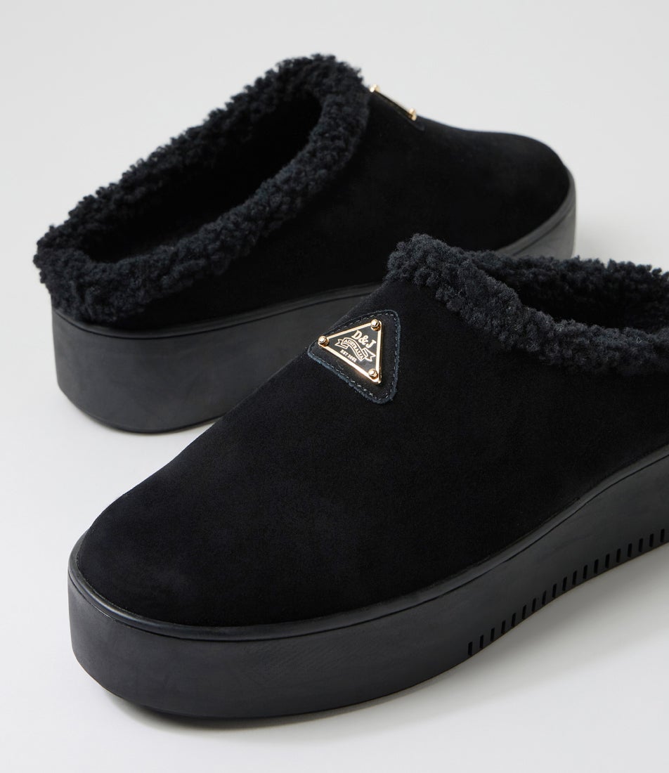 Willkie Black Suede Slippers