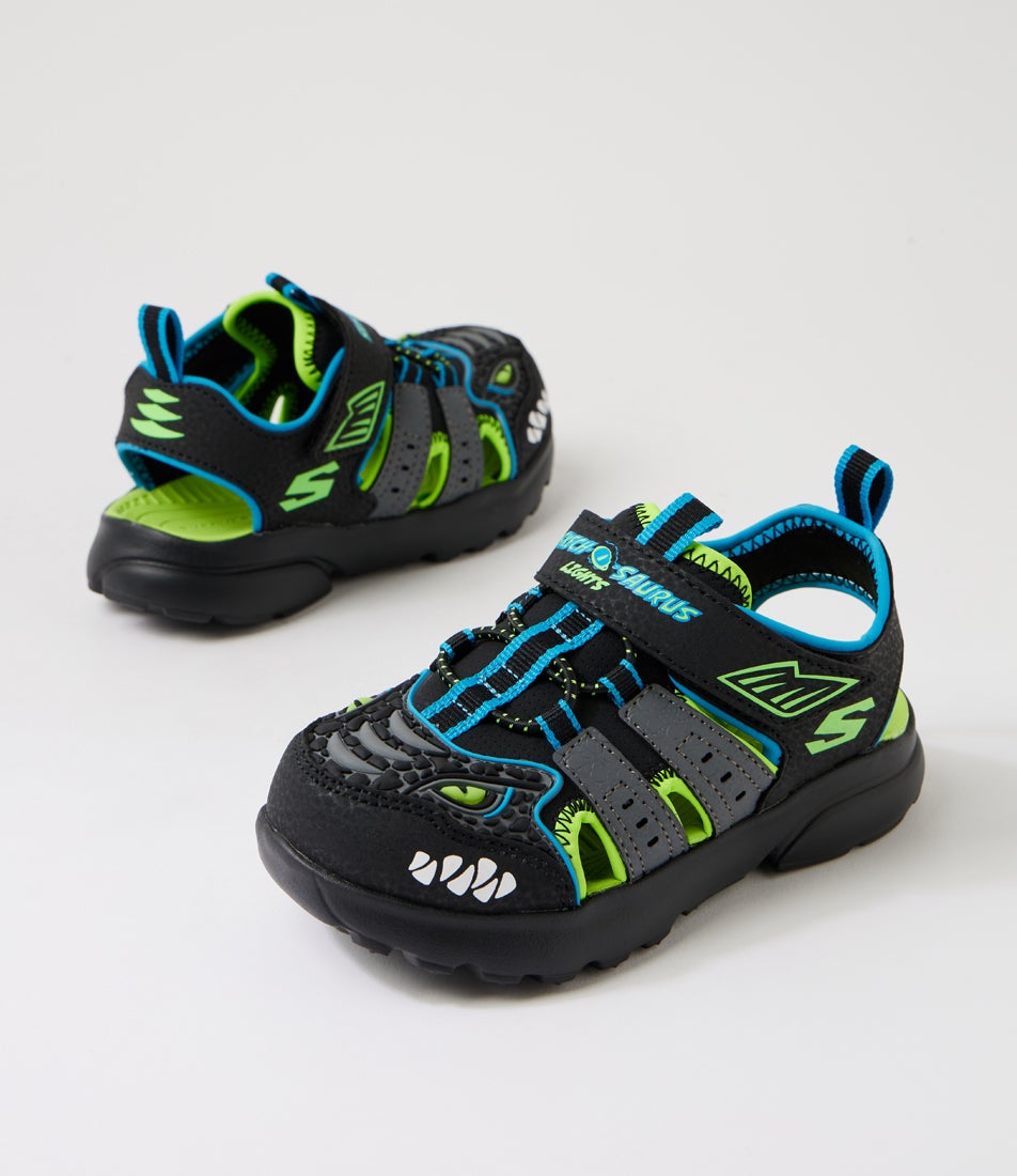 Razor Splash Raptor Toddler Black Lime Mesh Sandals