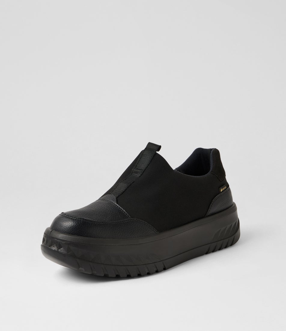 Monaco 6 Black Leather Flat Shoes
