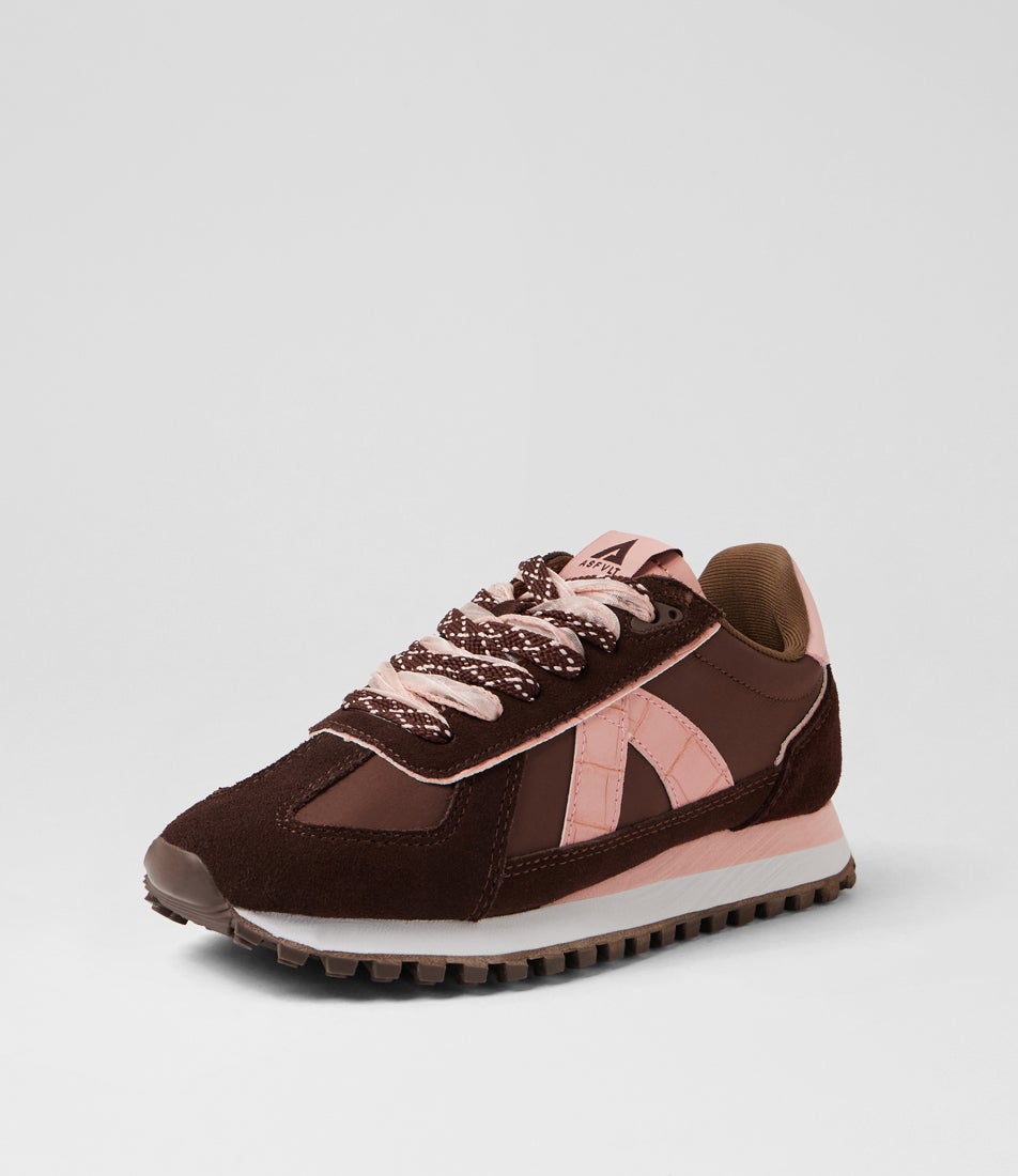 Gate Brown Choco Pink Suede Canvas Sneakers